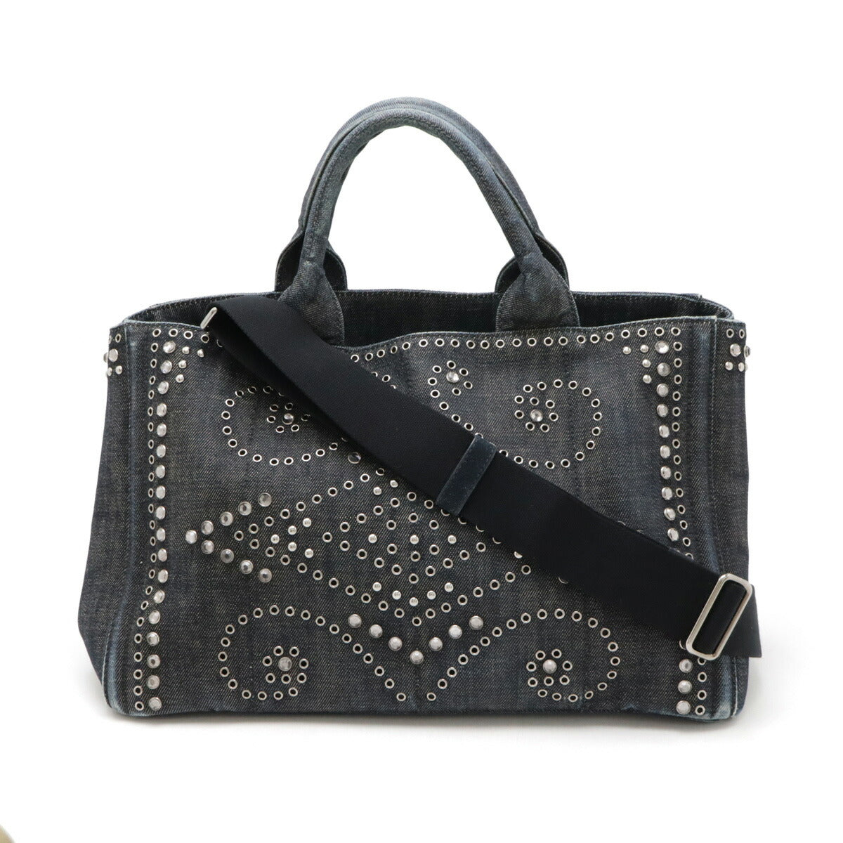 Prada Canapa 2Way Tote Bag Denim