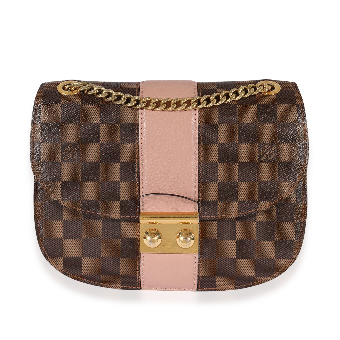 Louis Vuitton Damier Ebene & Magnolia Cuir Shoulder Bag