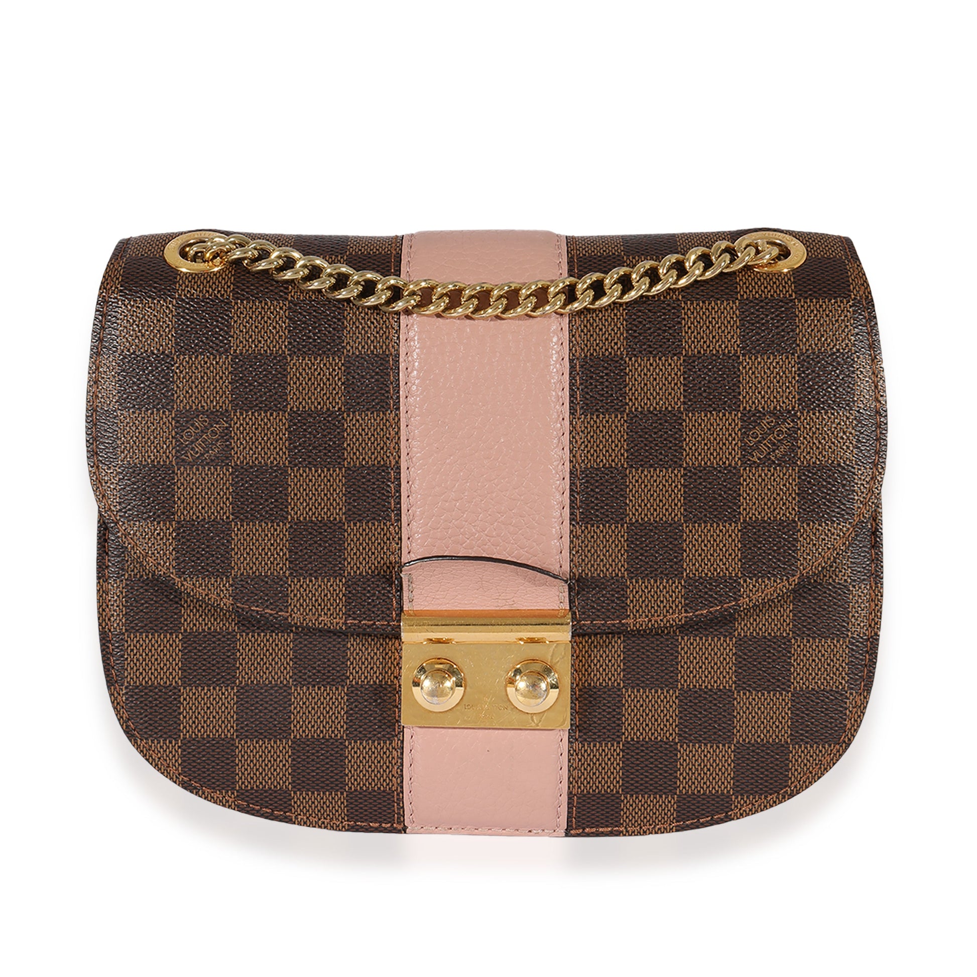 Louis Vuitton Damier Ebene & Magnolia Cuir Shoulder Bag