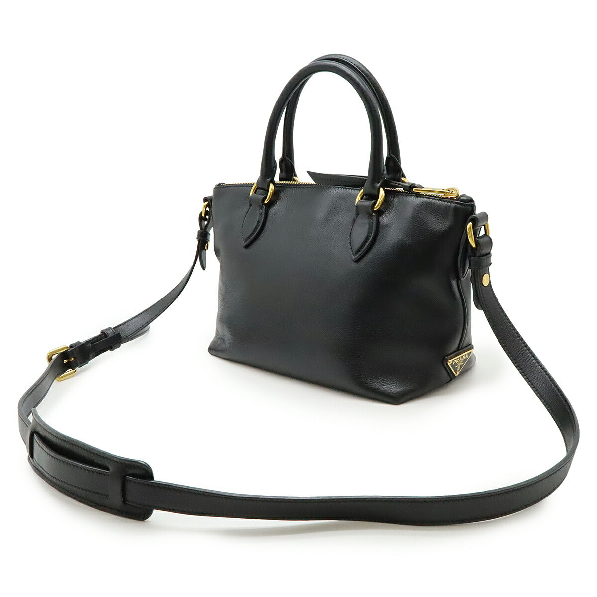 Prada 1Ba104 2Way Handbag Leather Travel Bag