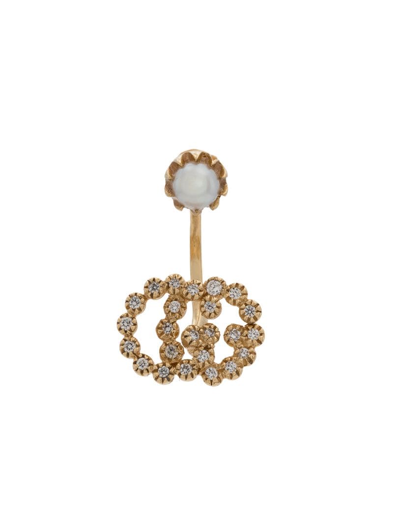 Gucci - Double G earring - women - Diamond/18kt Gold - One Size - Metallic