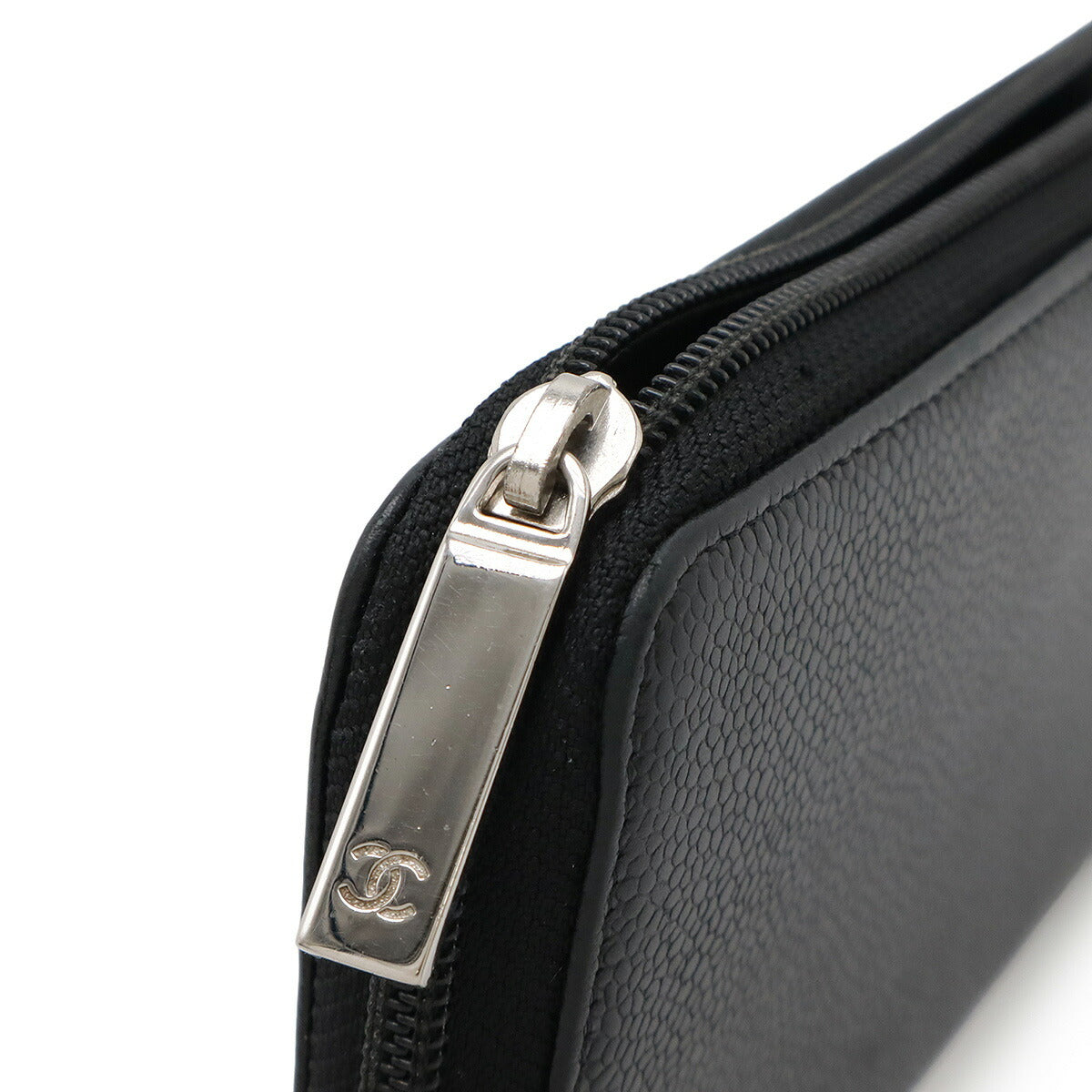 Chanel Coco Mark Caviar Leather Long Wallet
