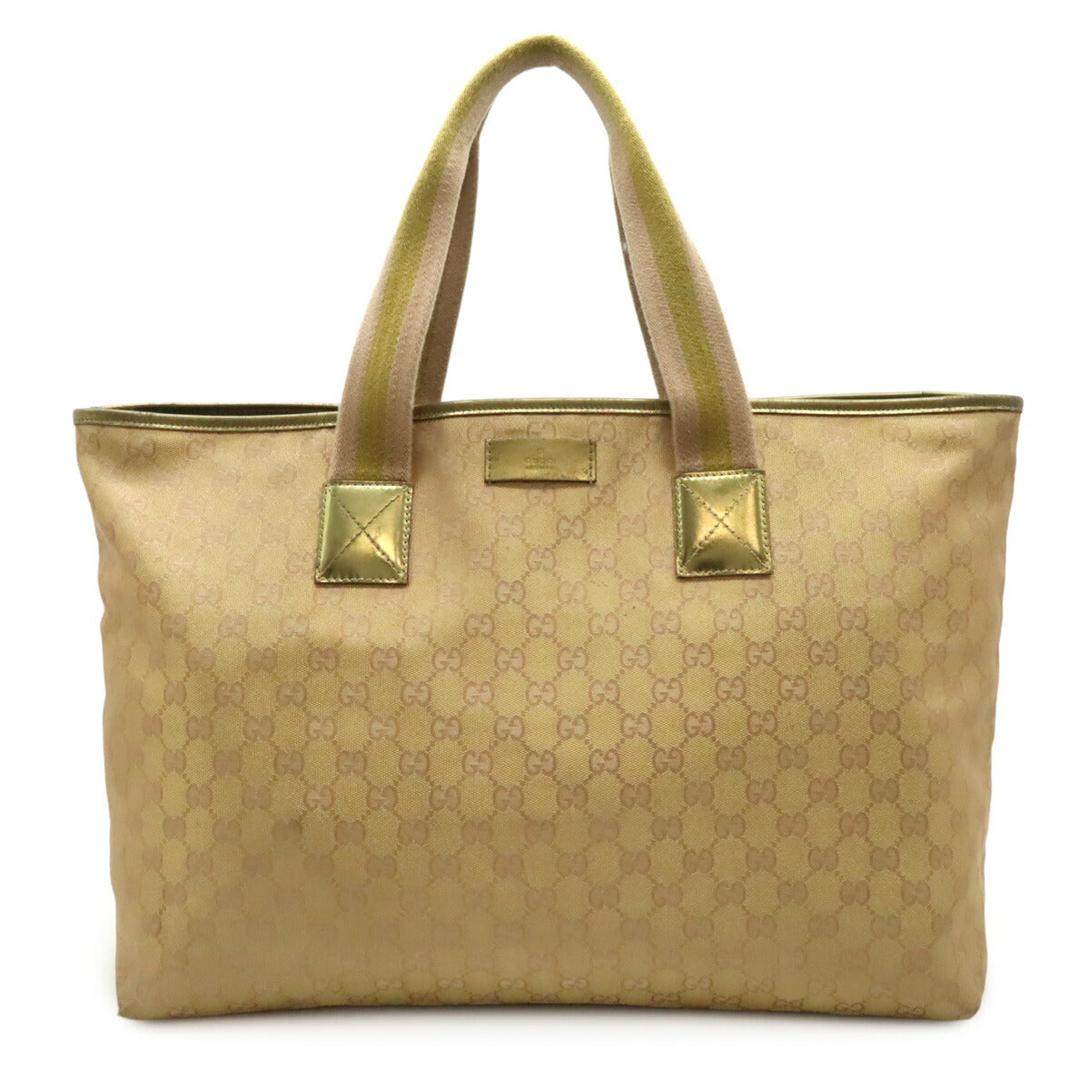 Gucci Metallic 2Way Bag Leather Canvas Travel Bag