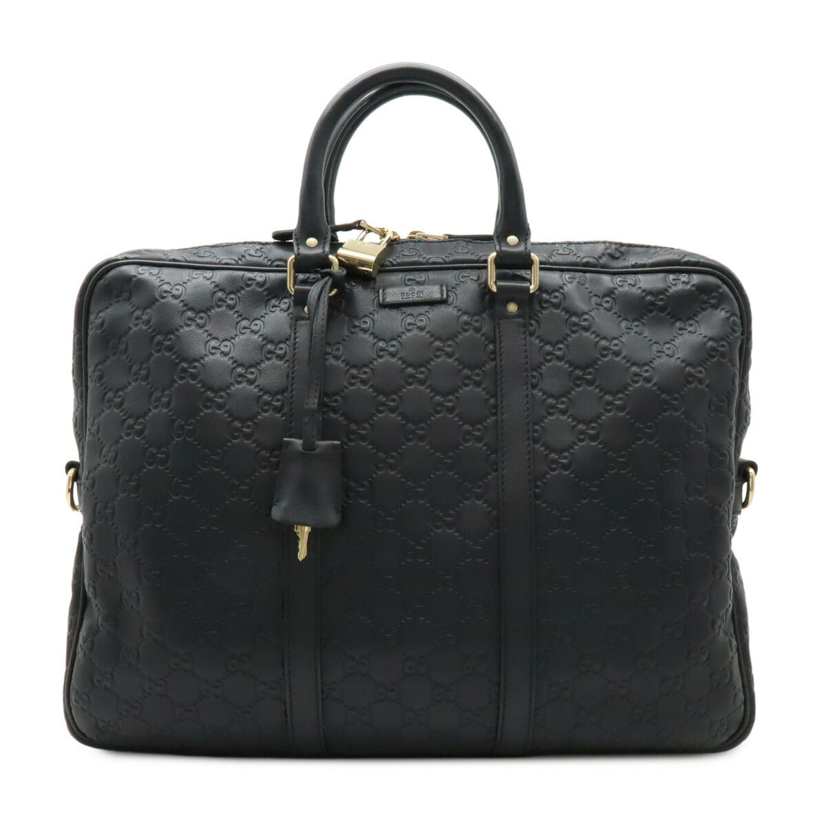 Gucci ssima Briefcase Handbag Leather Travel Bag
