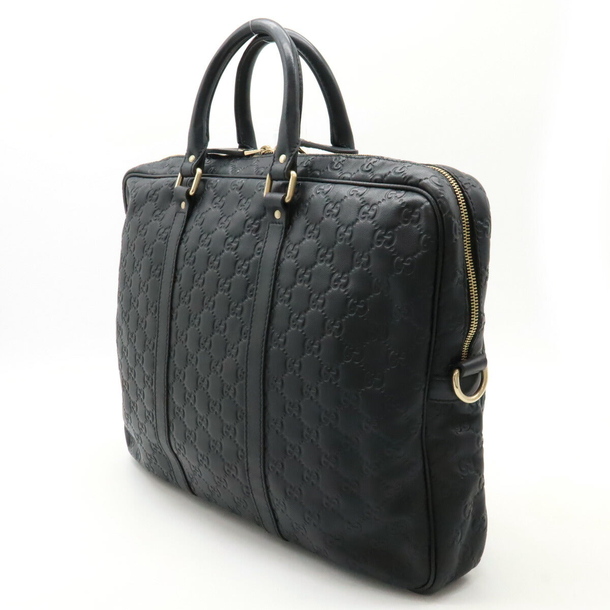 Gucci ssima Briefcase Handbag Leather Travel Bag