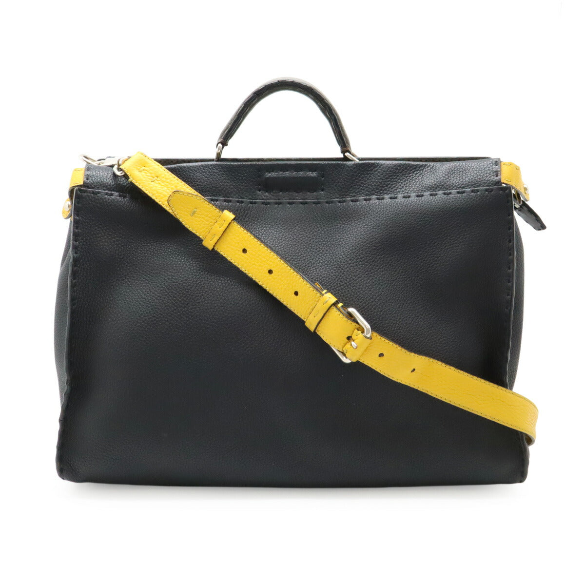 Fendi Peekaboo Sellaria 2Way Briefcase Handbag Leather Travel Bag