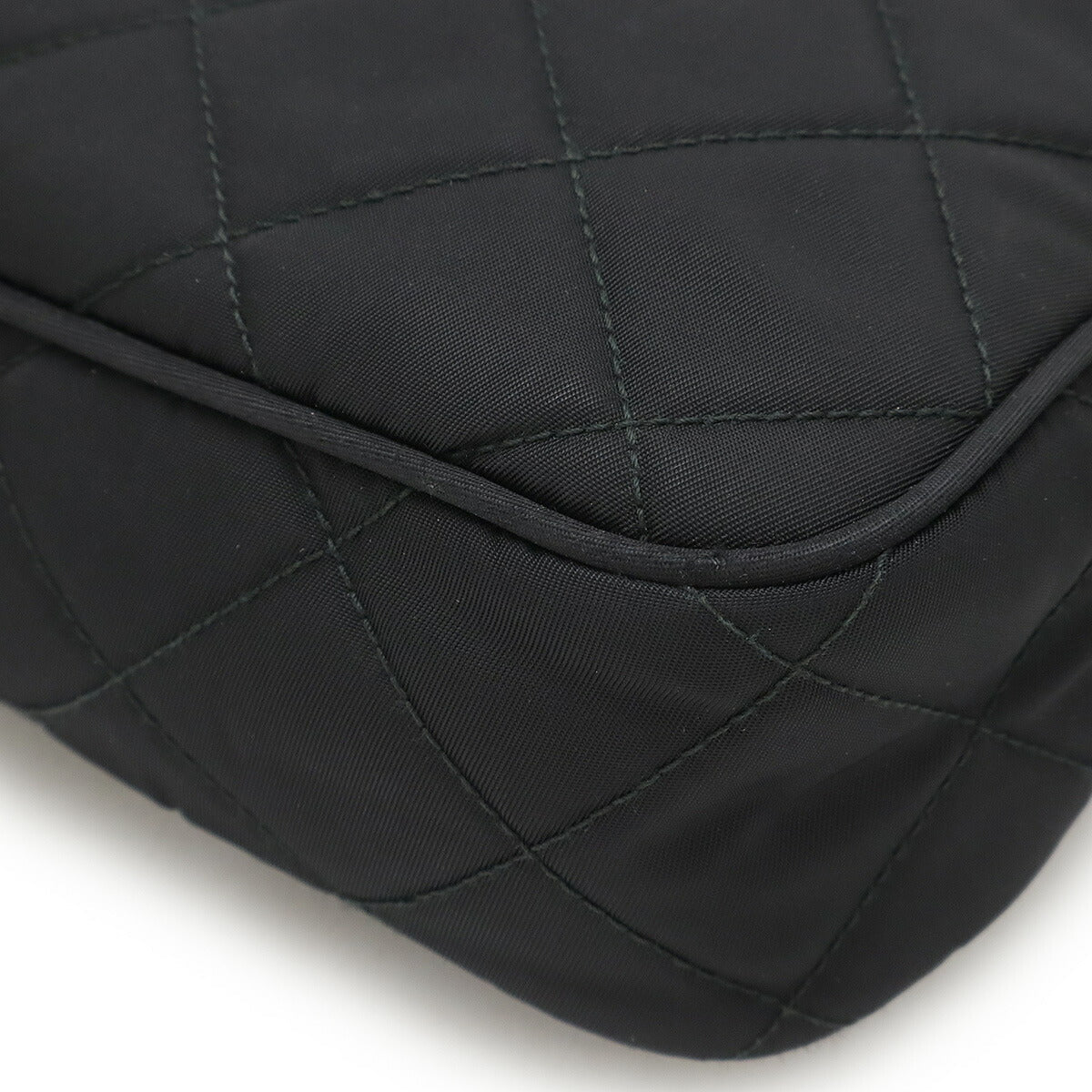 Prada Tessuto Impuntu Shoulder Bag Leather Nylon