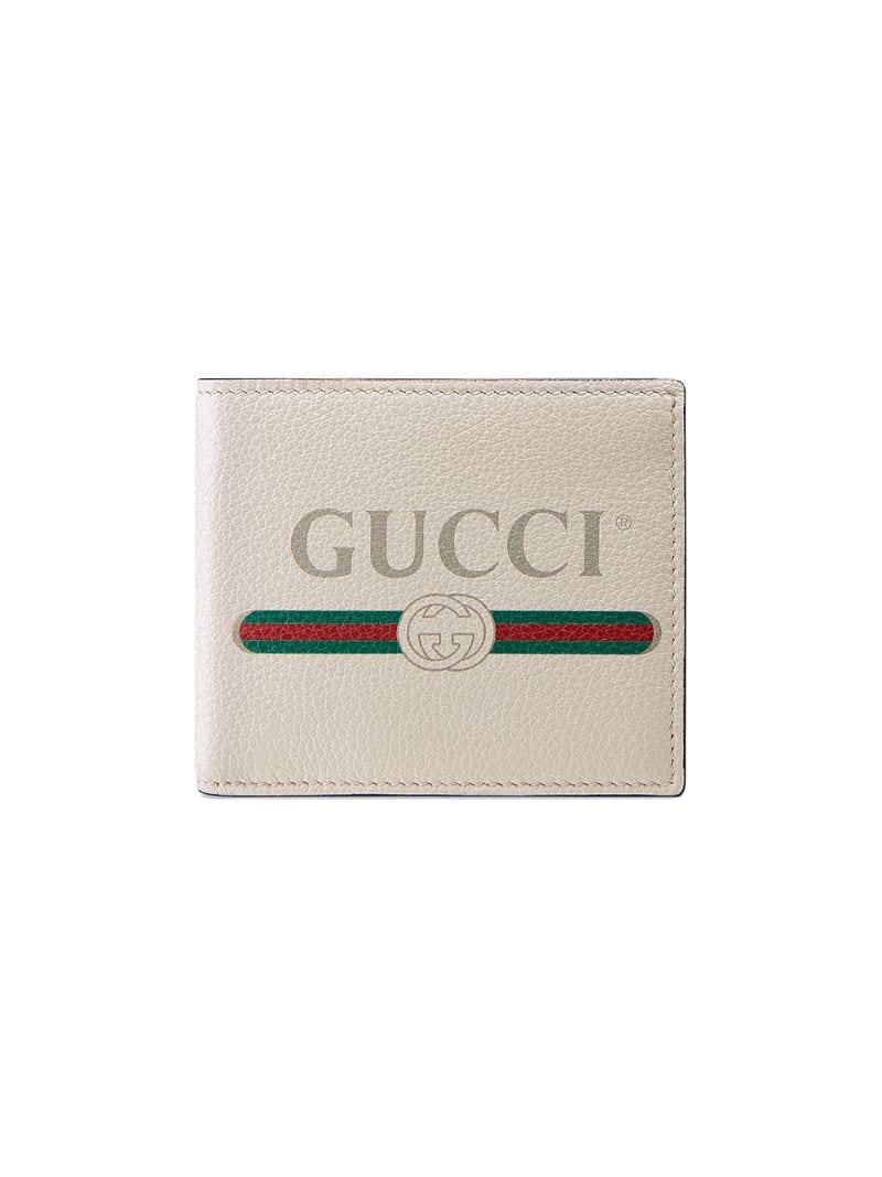 Gucci - Gucci Print leather bi-fold wallet - men - Leather - One Size - White