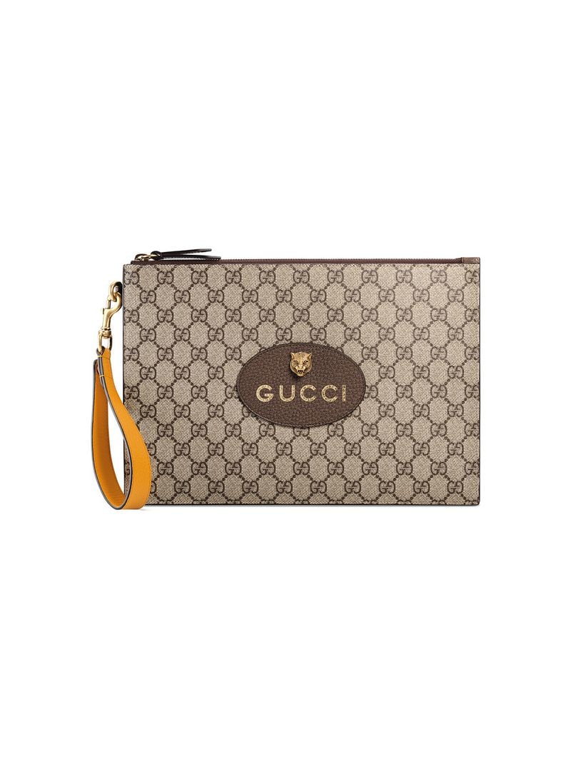 Gucci - Neo GG Supreme pouch - men - Leather/Canvas - One Size - NEUTRALS