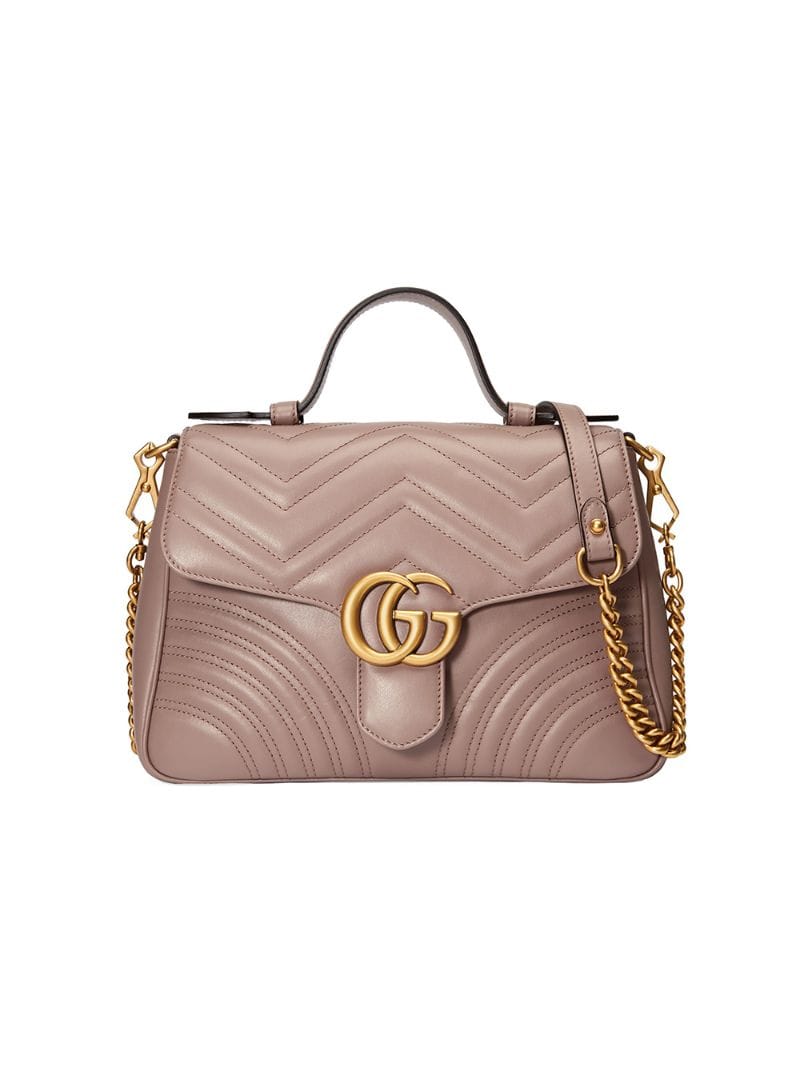 Gucci - GG Marmont small top handle bag - women - metal/Microfibre/Leather - One Size - PINK
