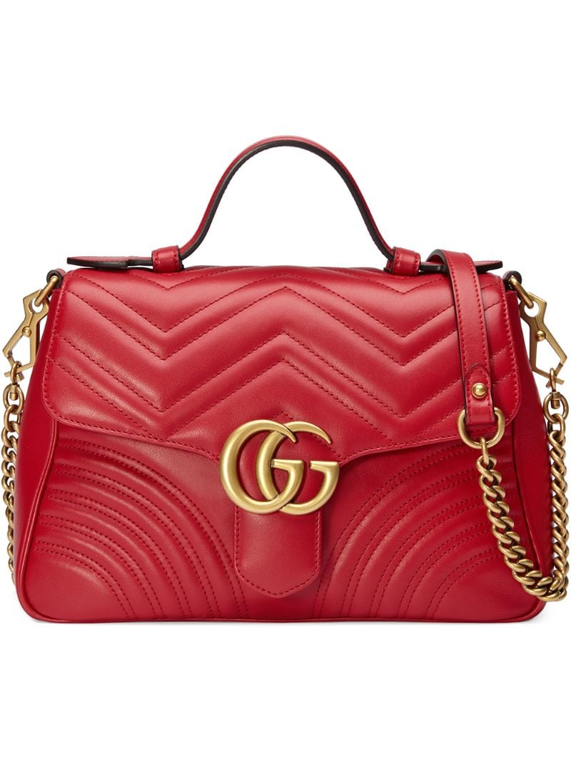 Gucci - GG Marmont small top handle bag - women - Leather/metal/Microfibre - One Size - Red