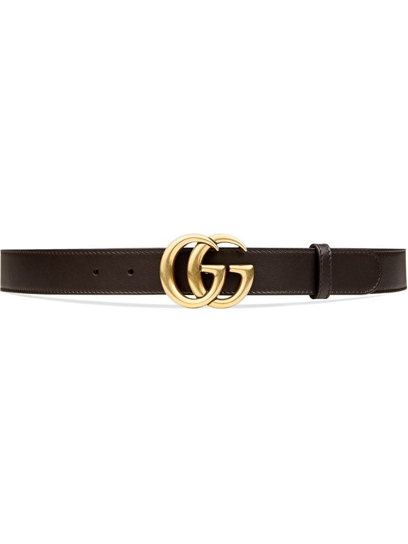 Gucci - Leather belt with Double G buckle - men - Leather/metal - 95, 85, 90, 75, 80, 115, 110, 105, 100 - Brown
