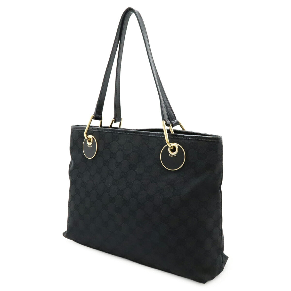 Gucci Patent 2Way Bag Leather Canvas Travel Bag