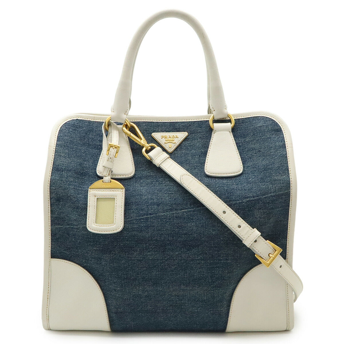 Prada Triangle 2Way Handbag Logo Travel Bag