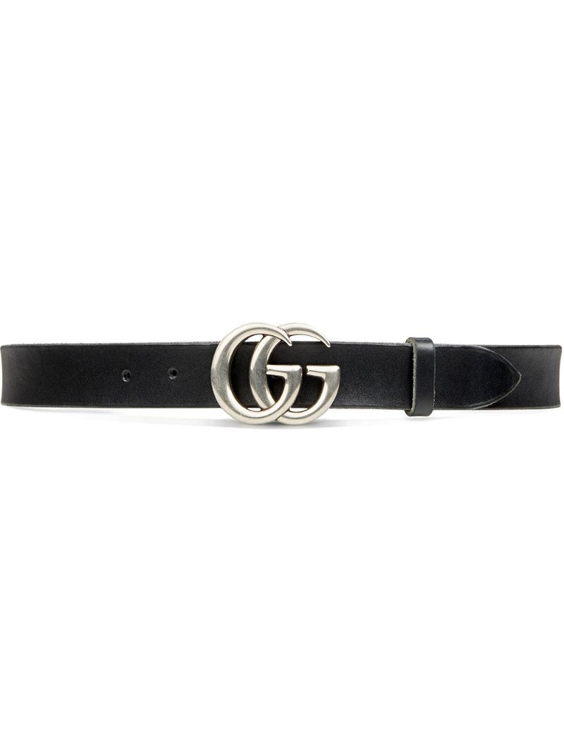 Gucci - Leather belt with Double G buckle - men - Calf Leather - 85, 90, 75, 80, 100, 110, 105 - Black