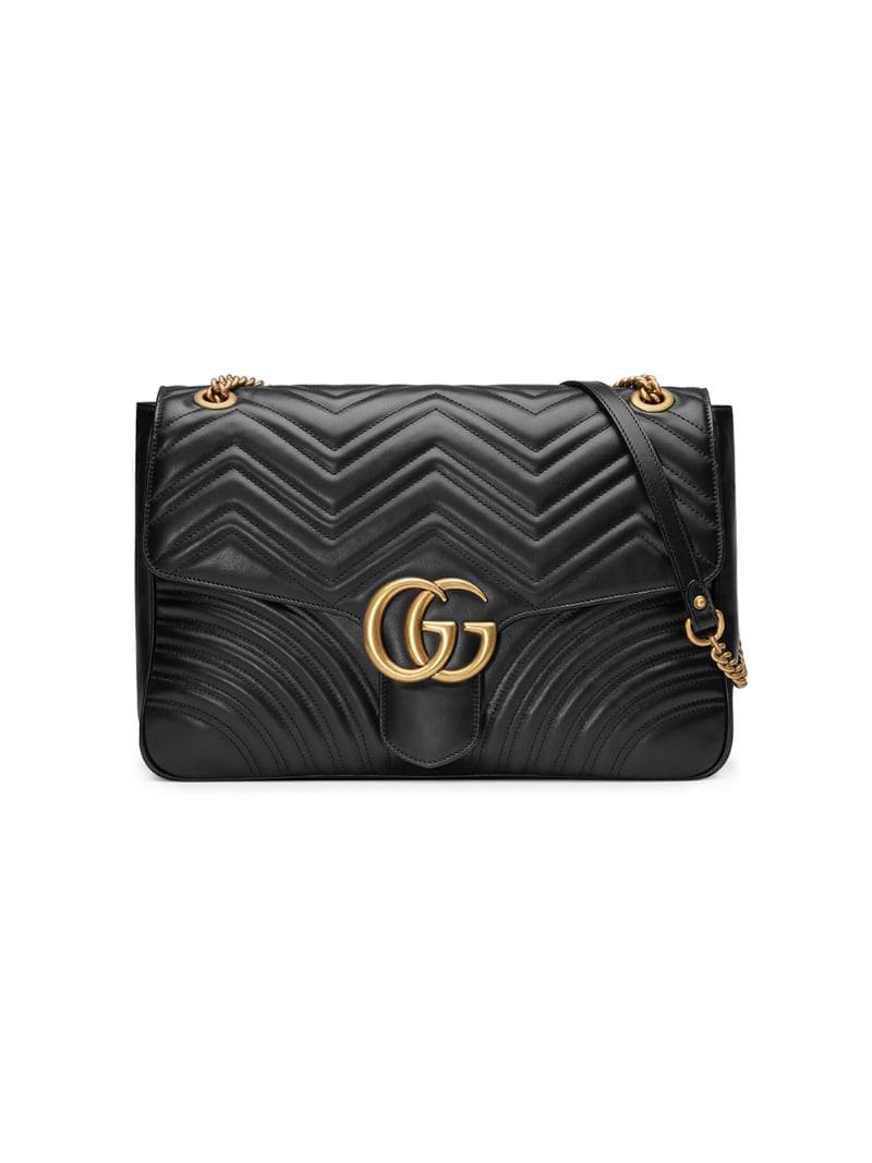 Gucci - GG Marmont large shoulder bag - women - metal/Microfibre/Leather - One Size - Black