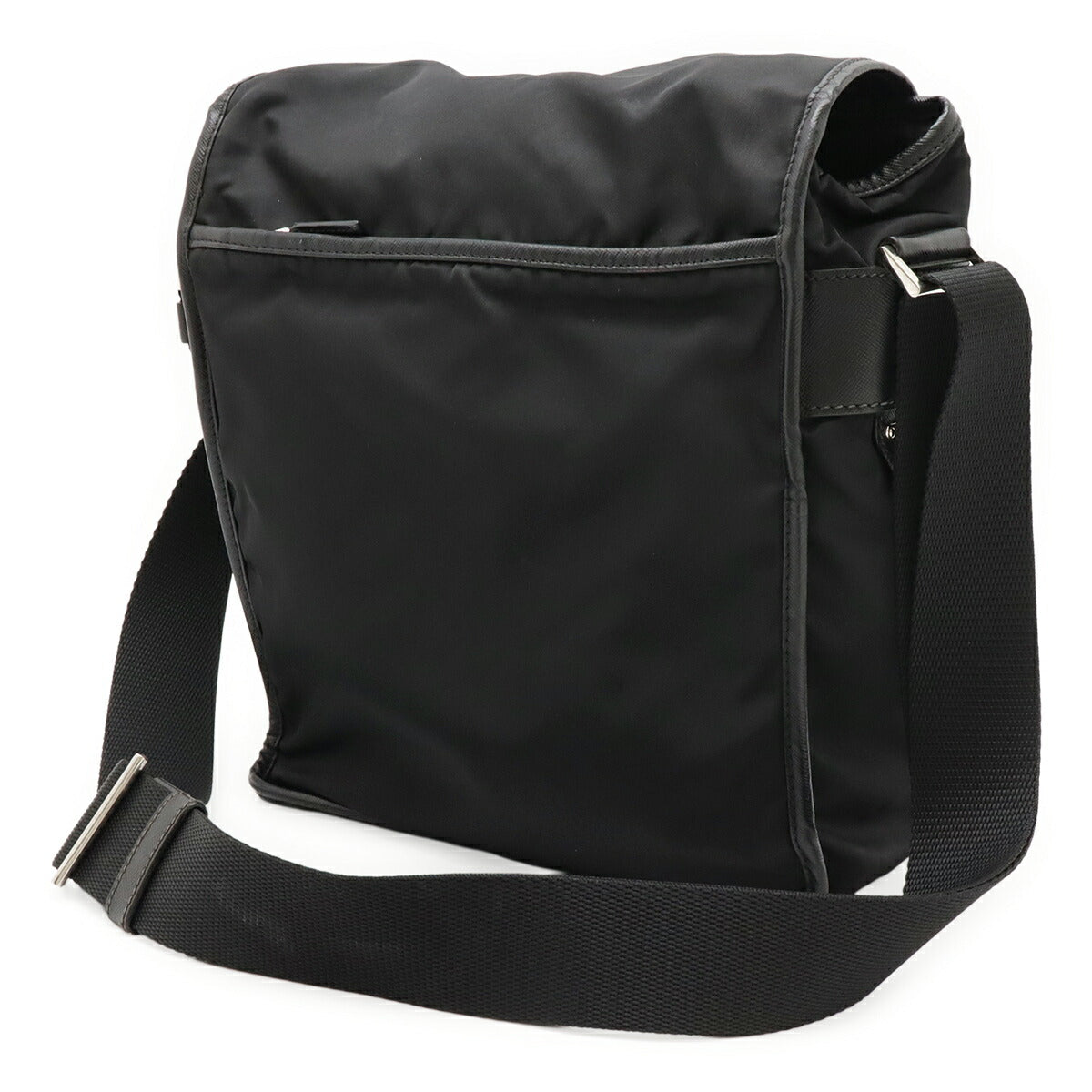 Prada Messenger Bag Leather Nylon Leather Messenger Bag