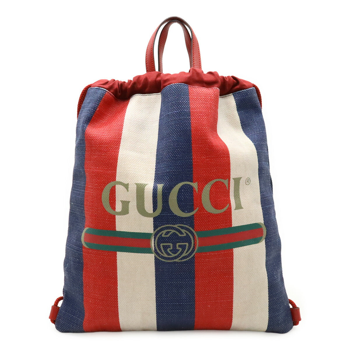 Gucci Print Tricolore Backpack Leather Canvas