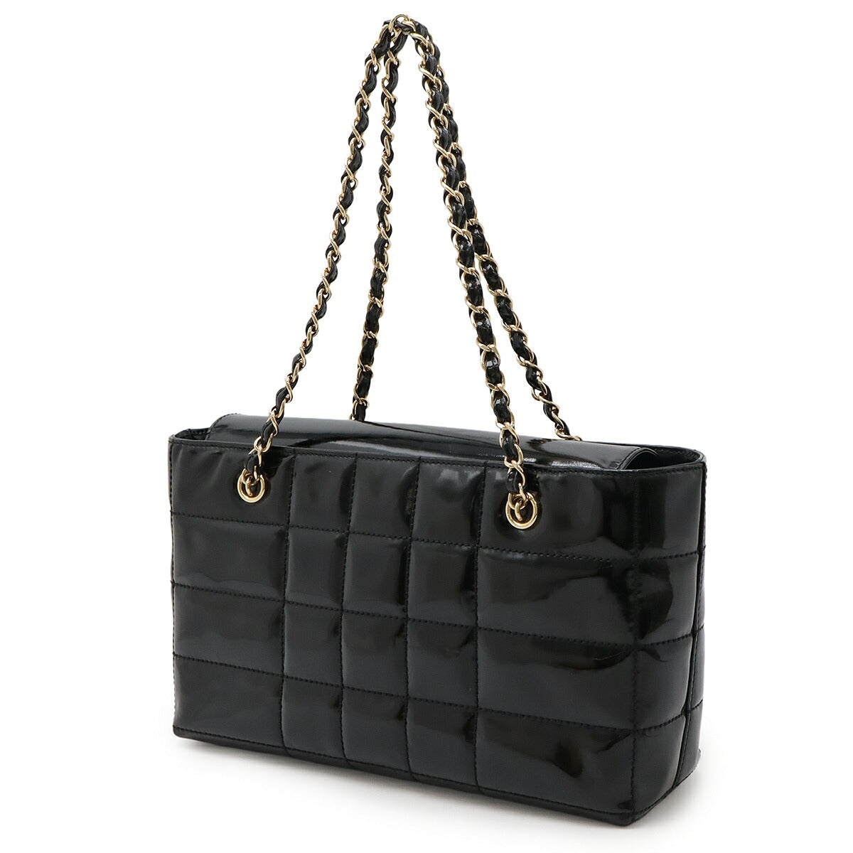 Chanel Choco Bar Patent Leather Shoulder Bag