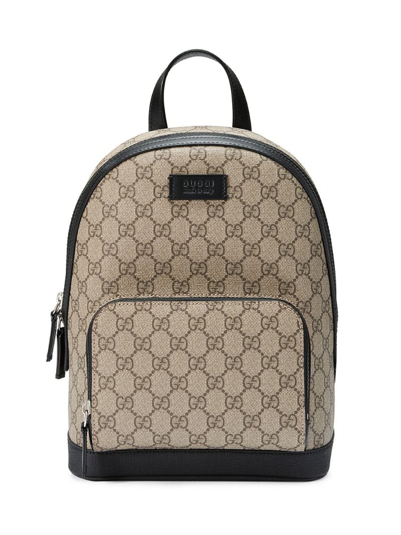 Gucci - GG Supreme small backpack - women - Microfibre/Leather/Canvas - One Size - Brown