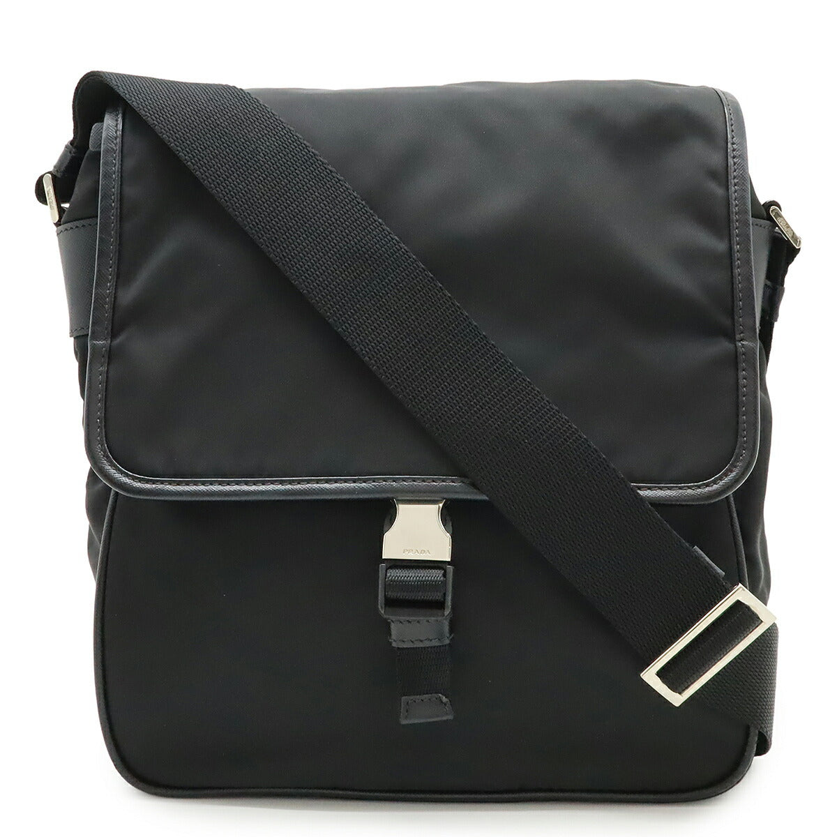 Prada Messenger Bag Leather Nylon