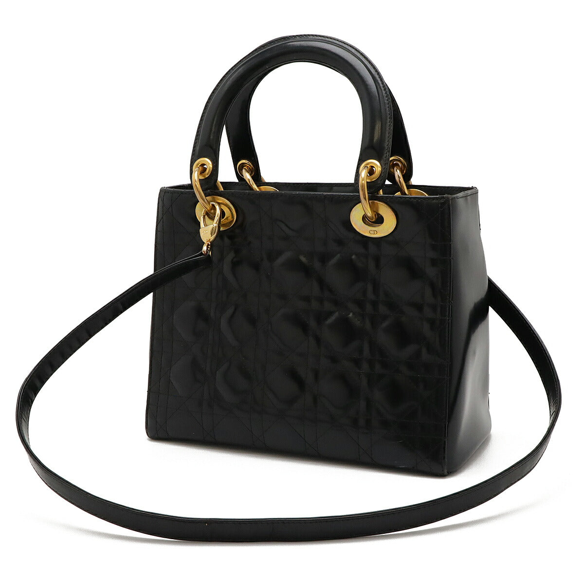 Dior Christian Lady 2Way Bag Leather Patent Travel Bag 2Way Bag 3