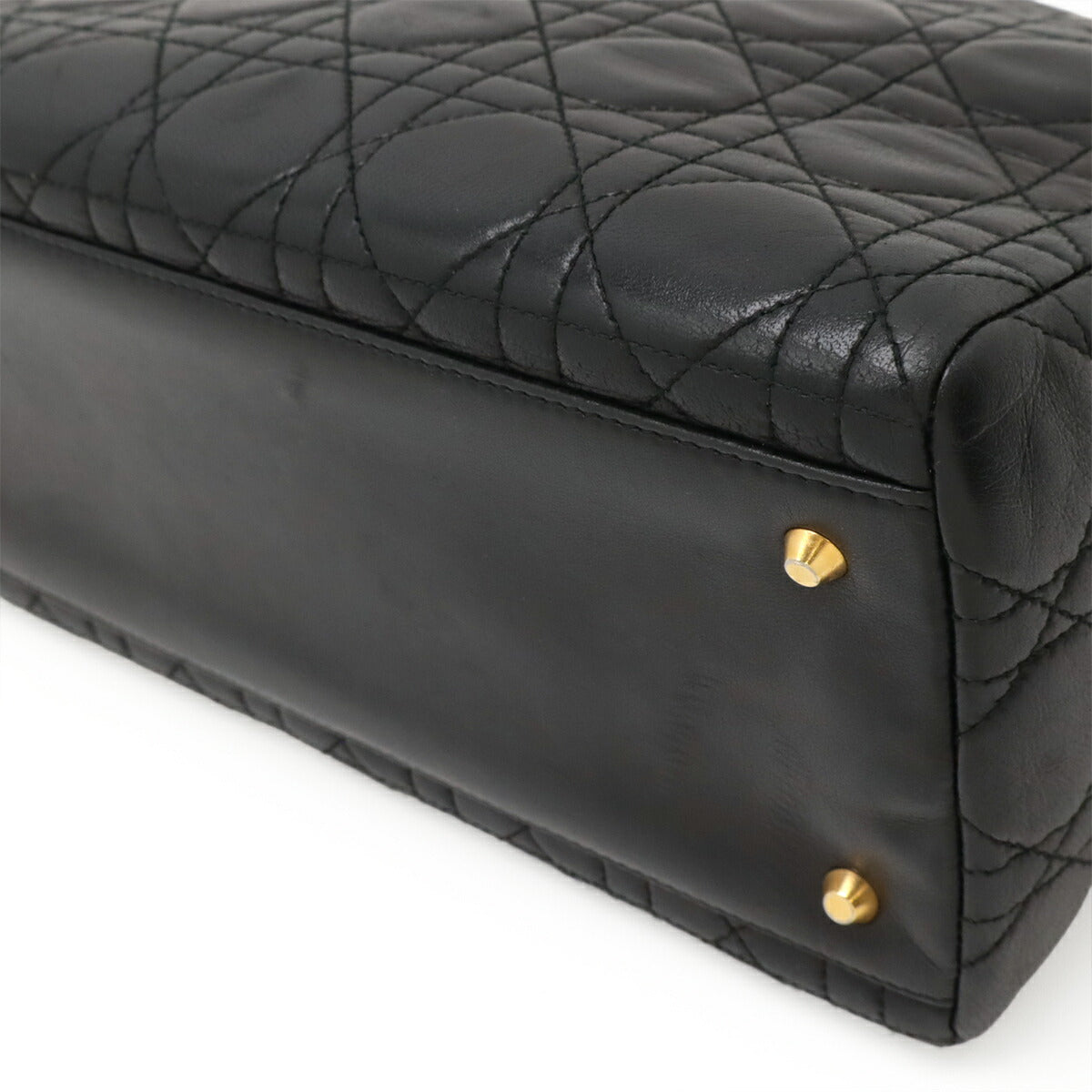 Dior Christian Lady Cannage 2Way Bag Lambskin Travel Bag