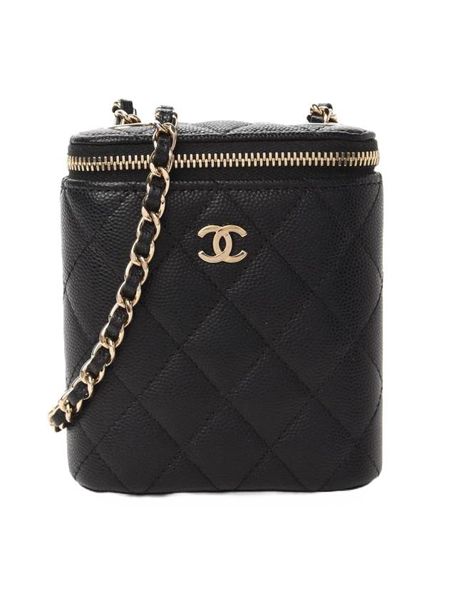 Classic Gold Hardware Small Grained Calfskin Cross Bag Black Chanel