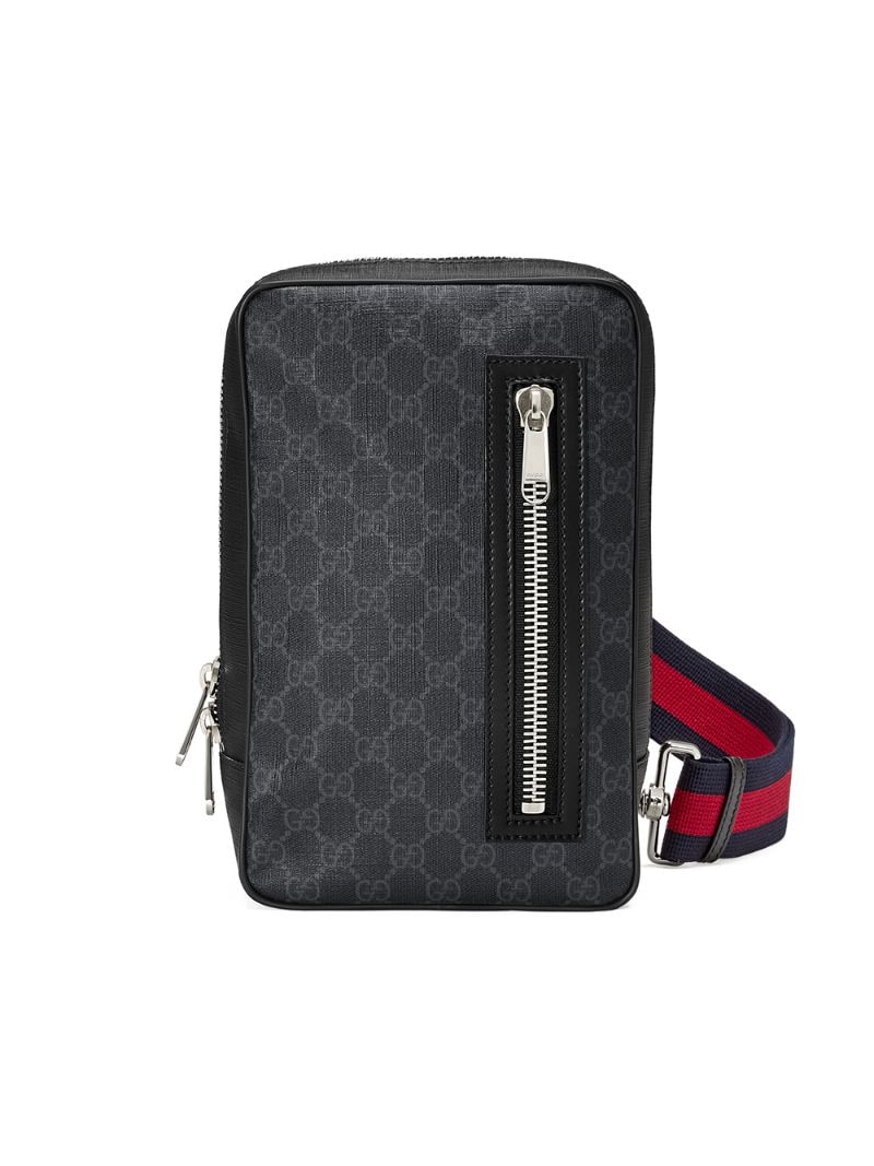 Gucci - GG Supreme belt bag - men - Microfibre/Cotton/Leather - One Size - Black