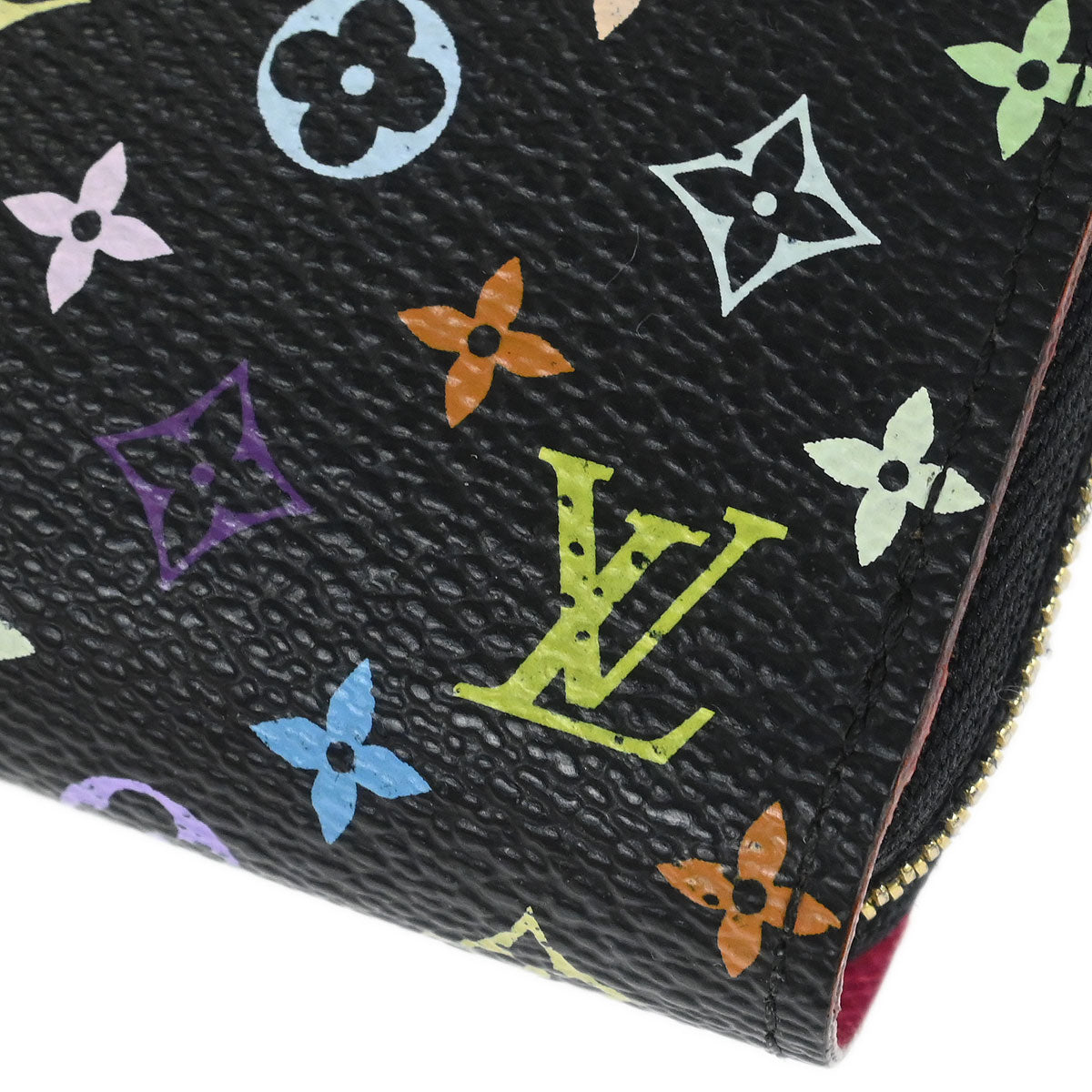 Louis Vuitton 2009 Black Multicolor Zippy Coin Purse Wallet
