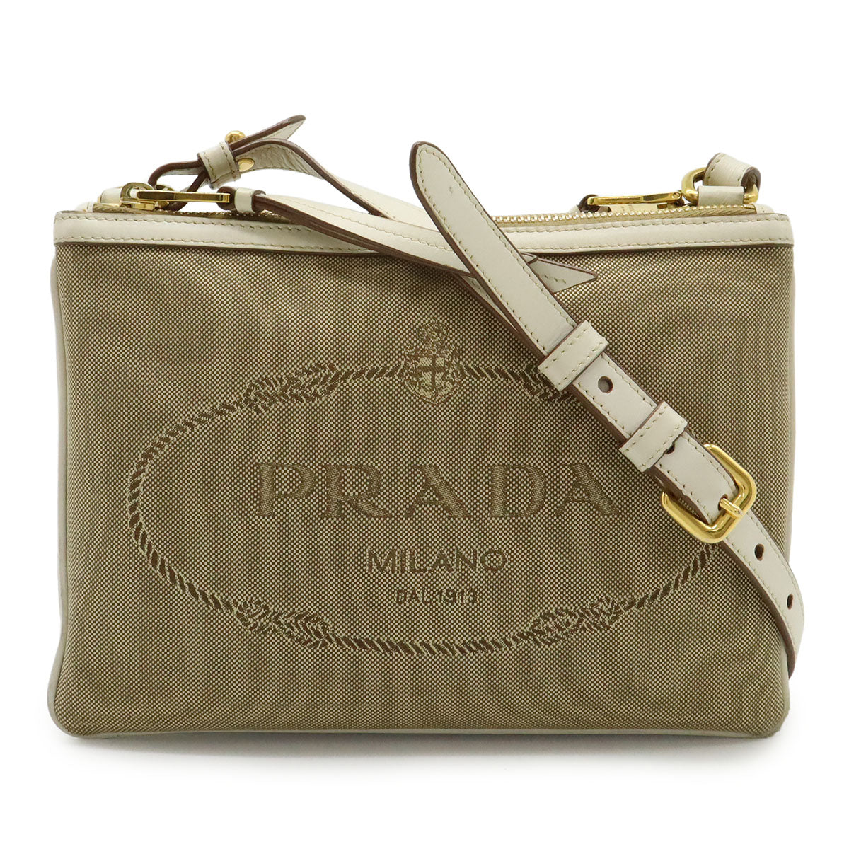 Prada 1Bh046 2Way Shoulder Bag Leather Canvas