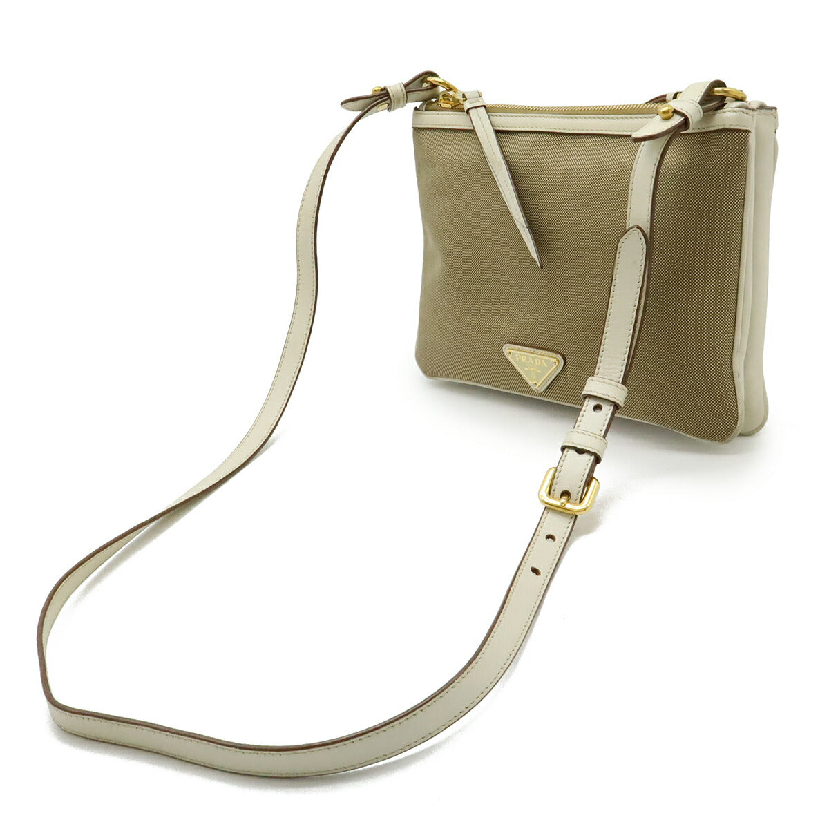 Prada 1Bh046 2Way Shoulder Bag Leather Canvas