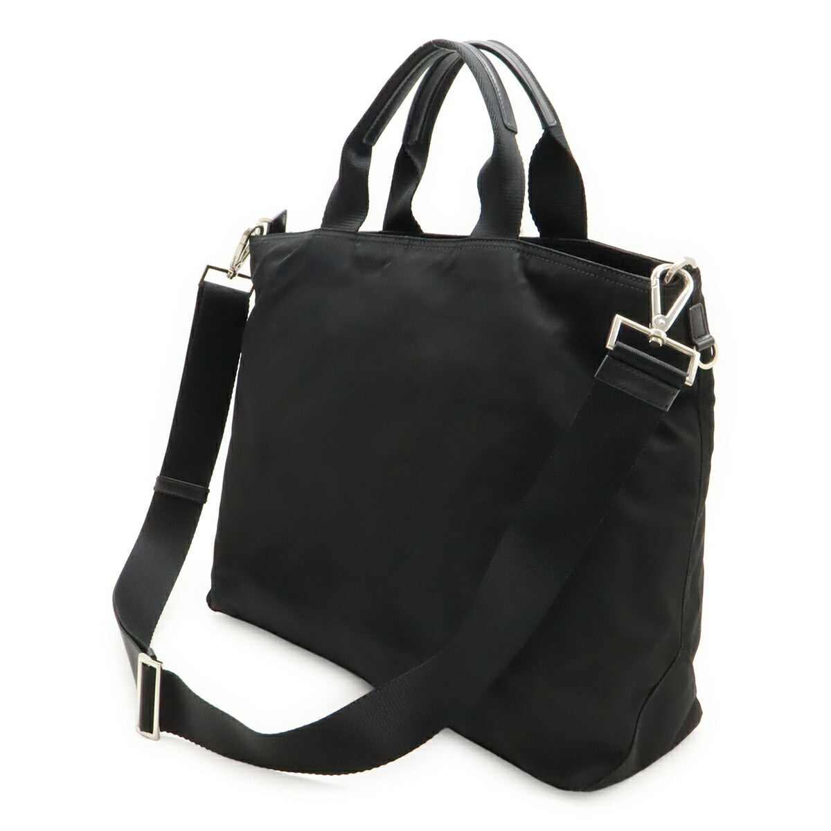 Prada 1Bg867 2Way Bag Leather Nylon Travel Bag