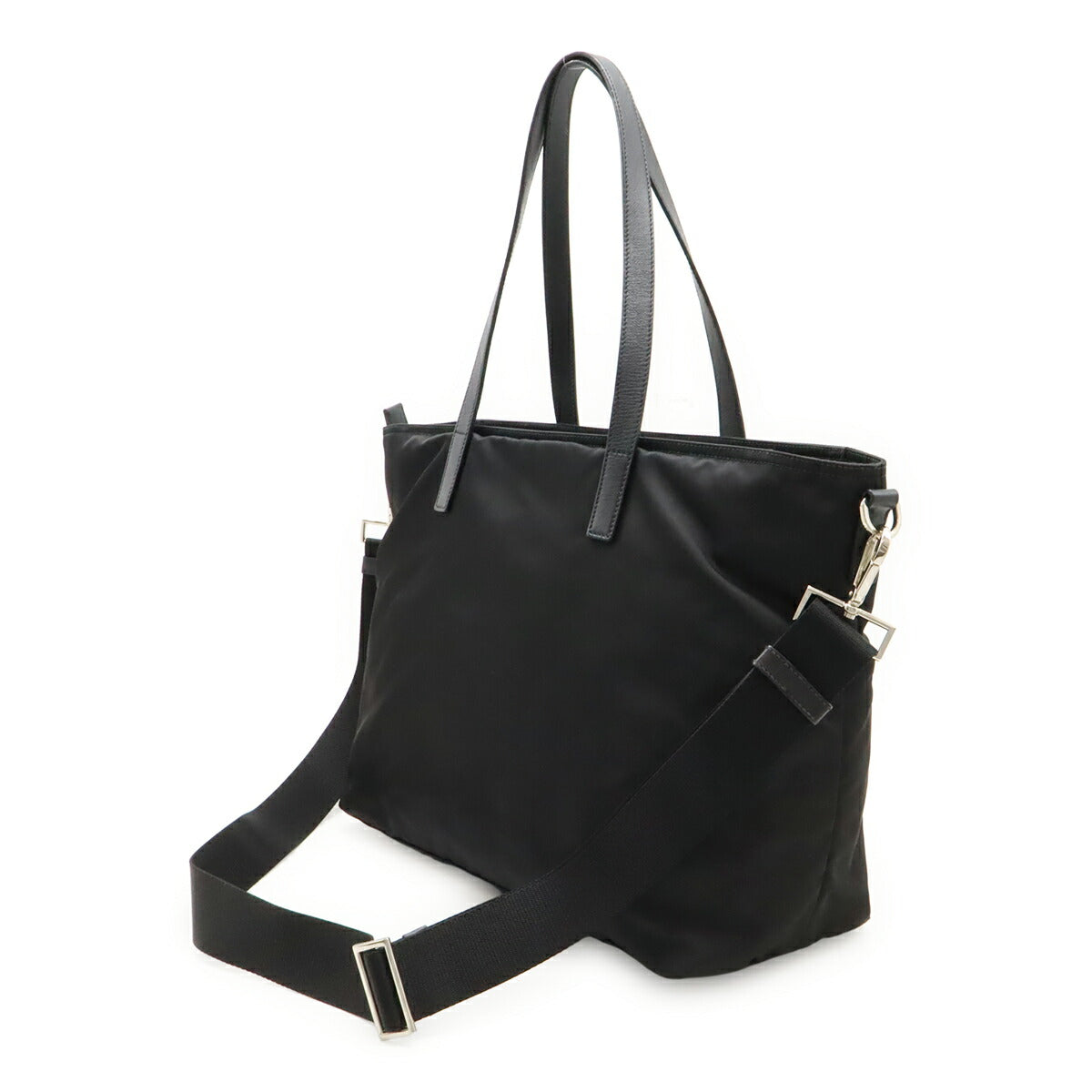 Prada 1Bg842 2Way Bag Leather Nylon Travel Bag
