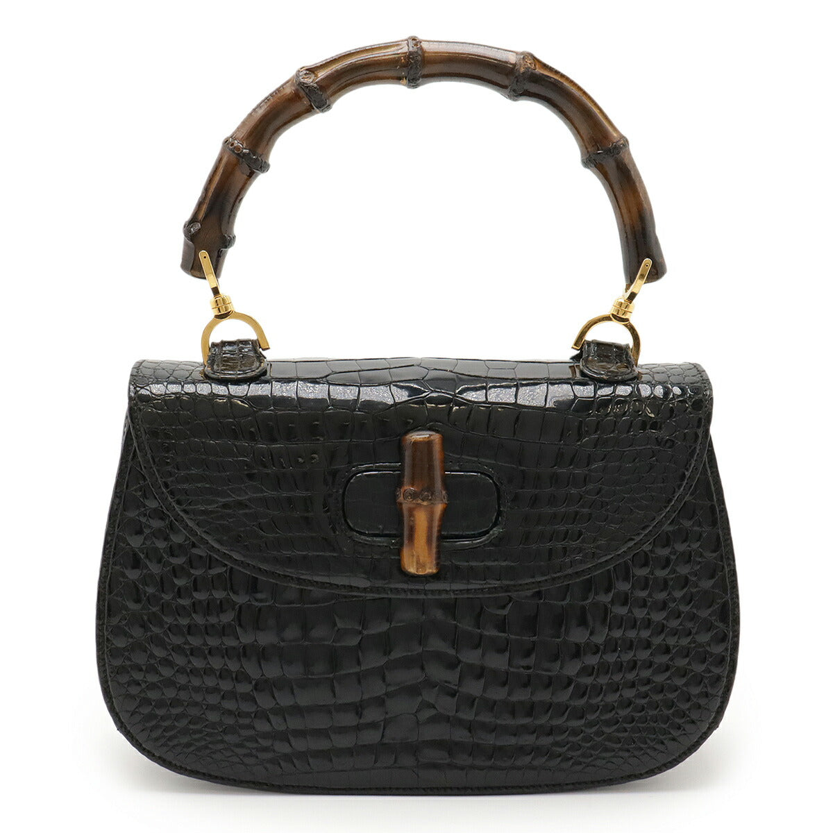 Gucci Bamboo Crocodile Handbag Travel Bag