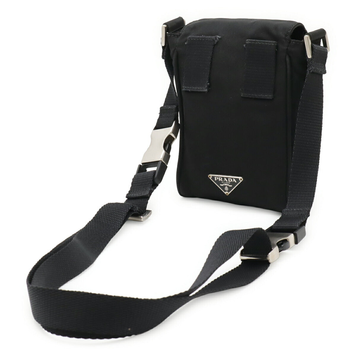 Prada Triangle 2Way Shoulder Bag Leather Nylon Logo