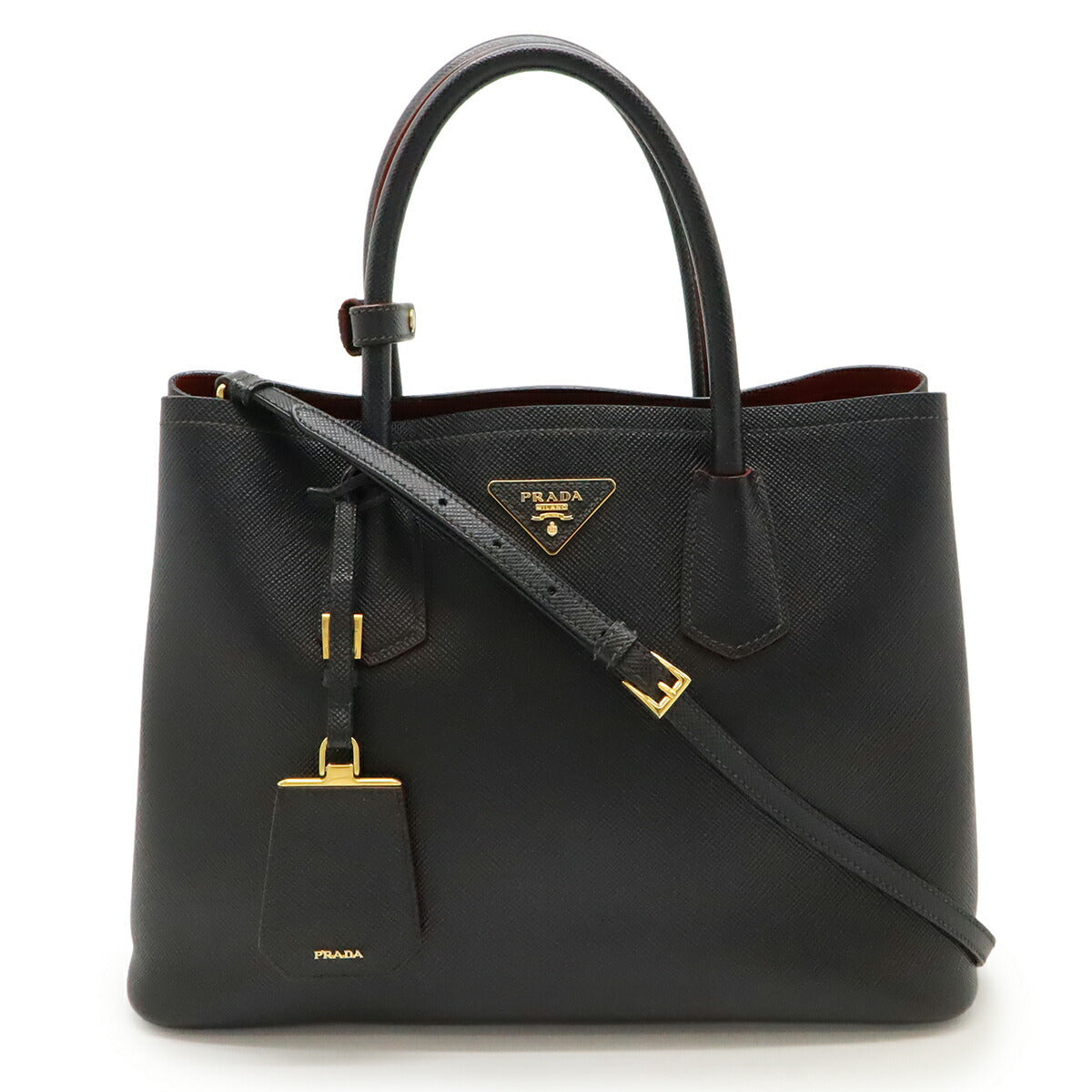 Prada Double 2Way Bag Saffiano Travel Bag