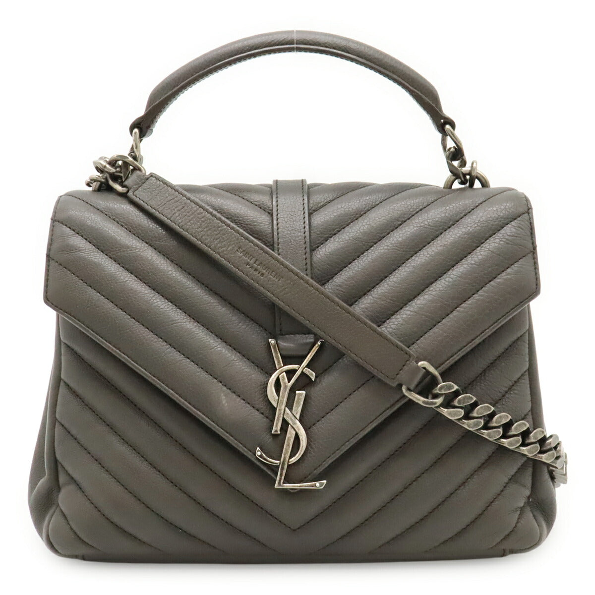 YSL Saint Laurent College 2Way Handbag Leather Travel Bag 2Way Handbag 1