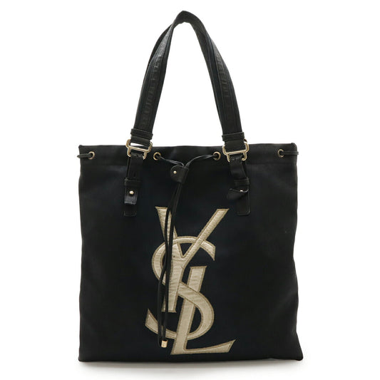 YSL Saint Laurent Yves Kahala Rive Gauche Tote Bag Leather Canvas