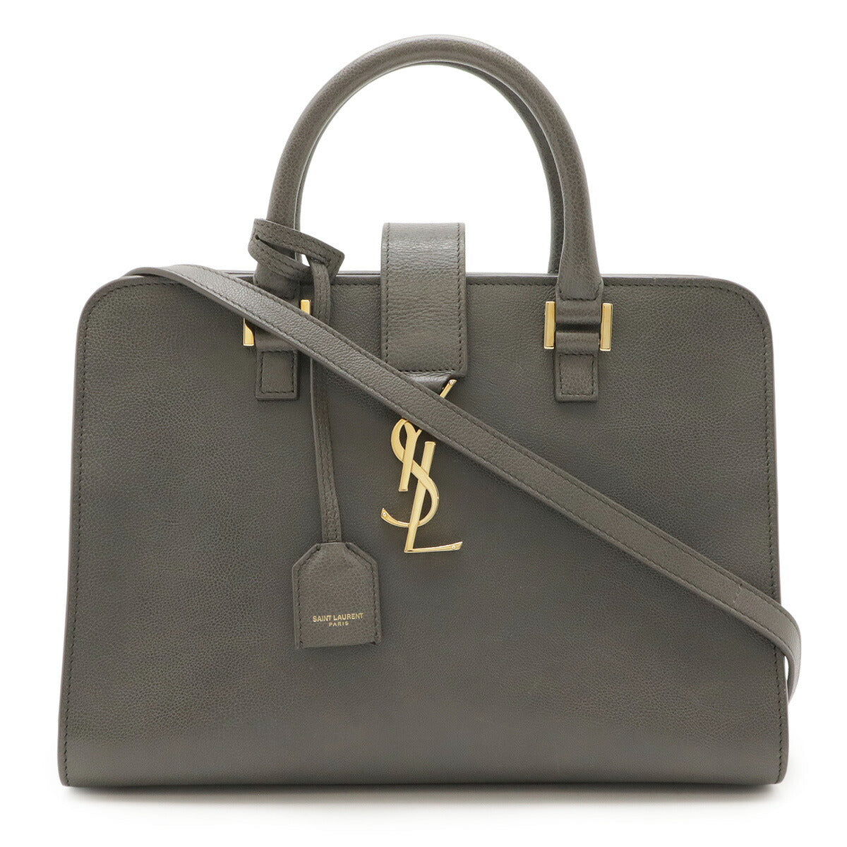 YSL Saint Laurent Paris Cabas 2Way Bag Leather Small Travel Bag