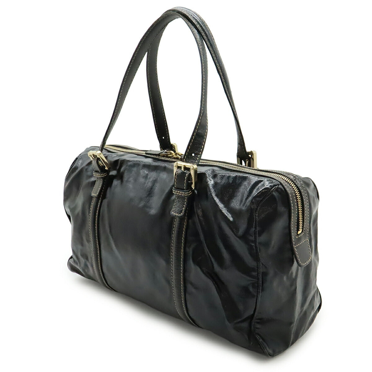 Gucci Interlocking Coated Boston Bag Canvas Travel Bag