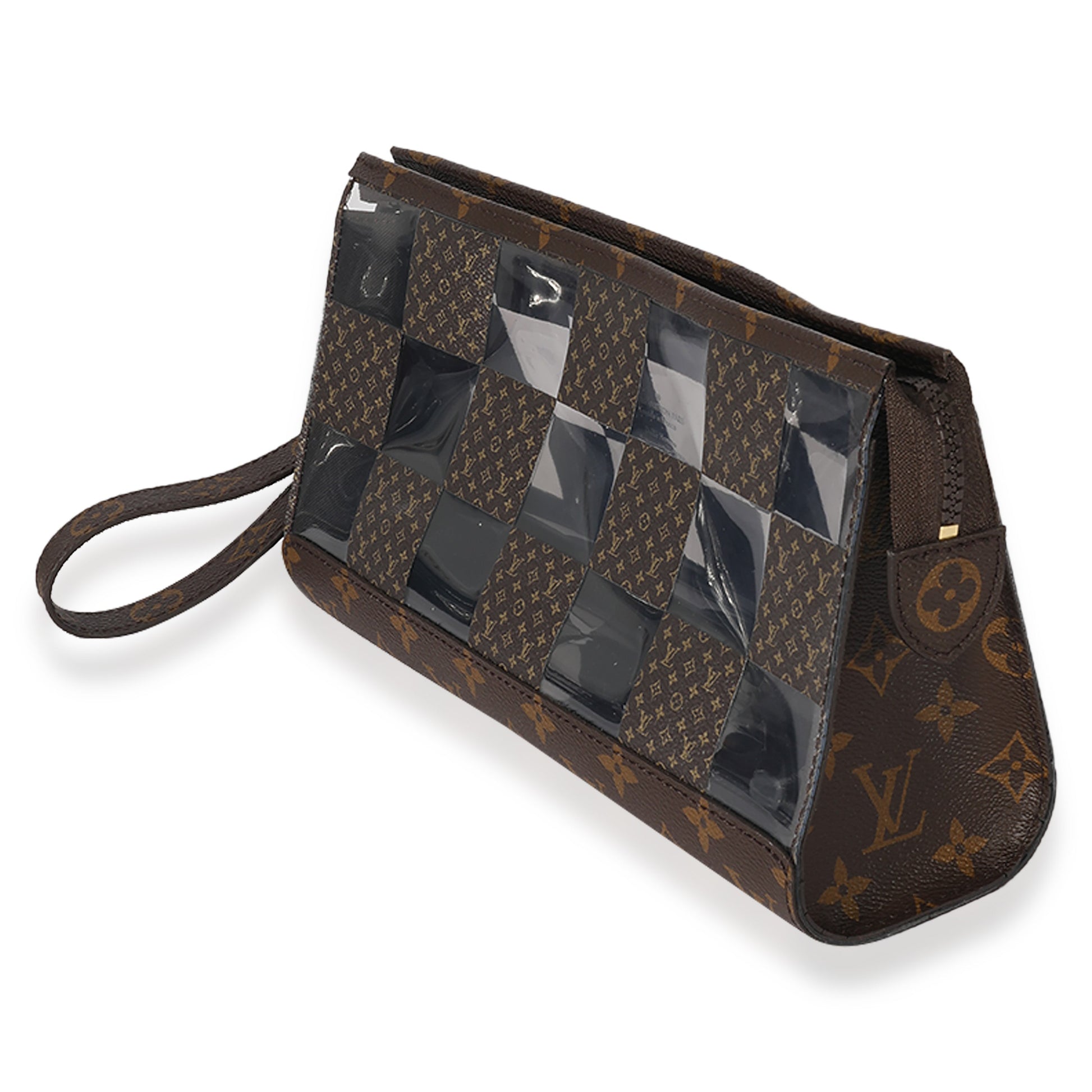 Louis Vuitton Chess PVC Standing Pouch Monogram Handbag