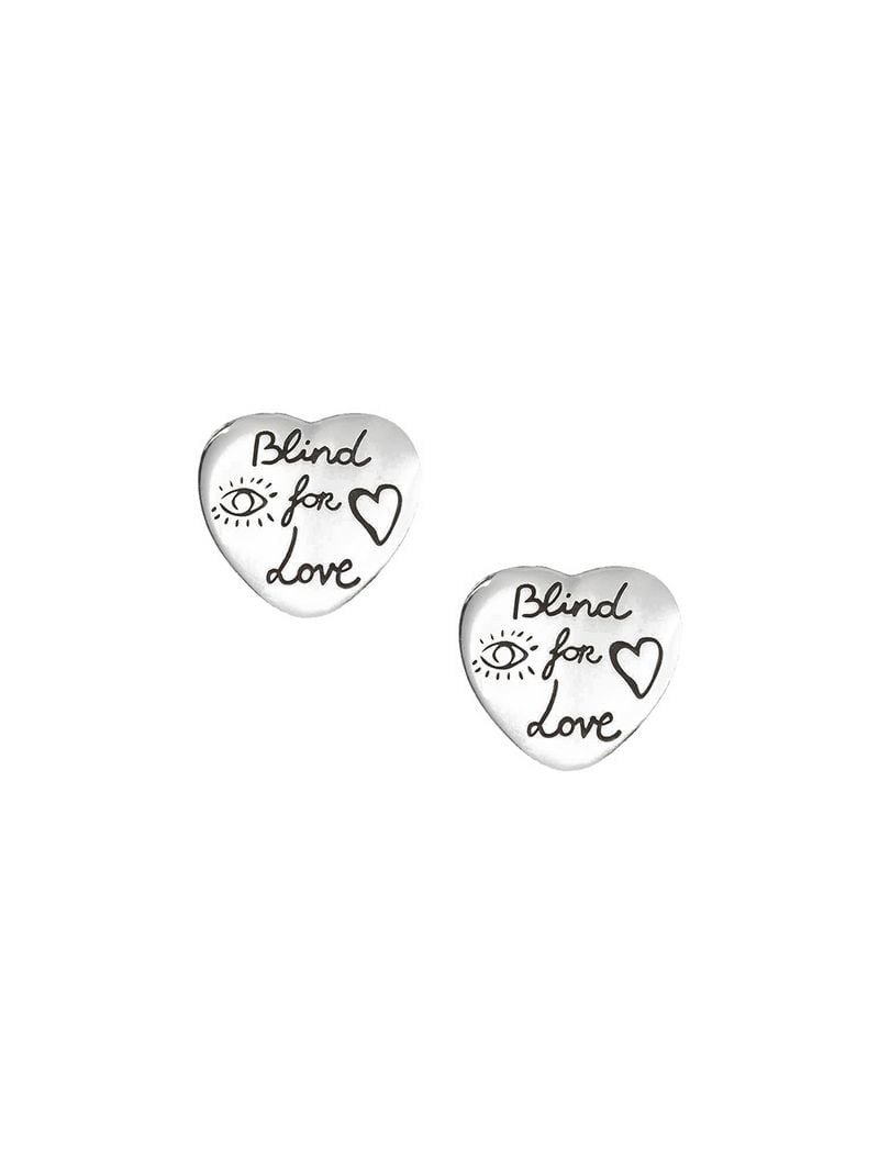 Gucci - Blind For Love earrings - women - Silver - One Size - Metallic