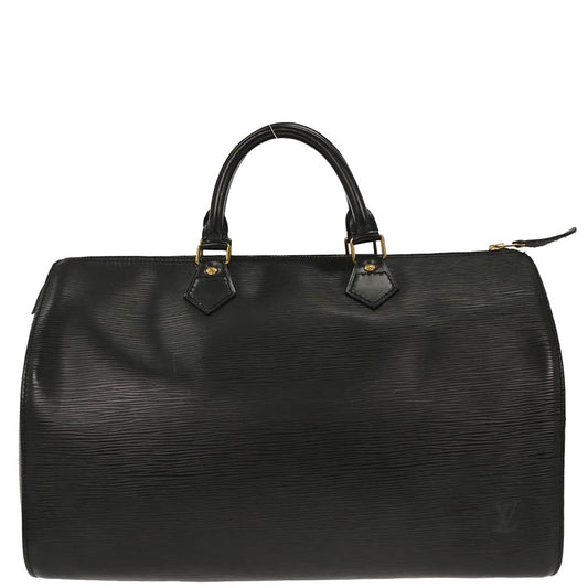 Louis Vuitton 1990 Black Epi Speedy 35 Duffle Handbag