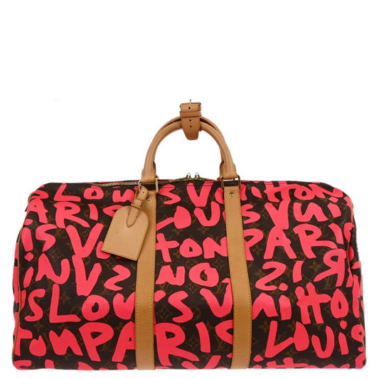 Louis Vuitton Pink Monogram Graffiti Keepall 50 Duffle Bag