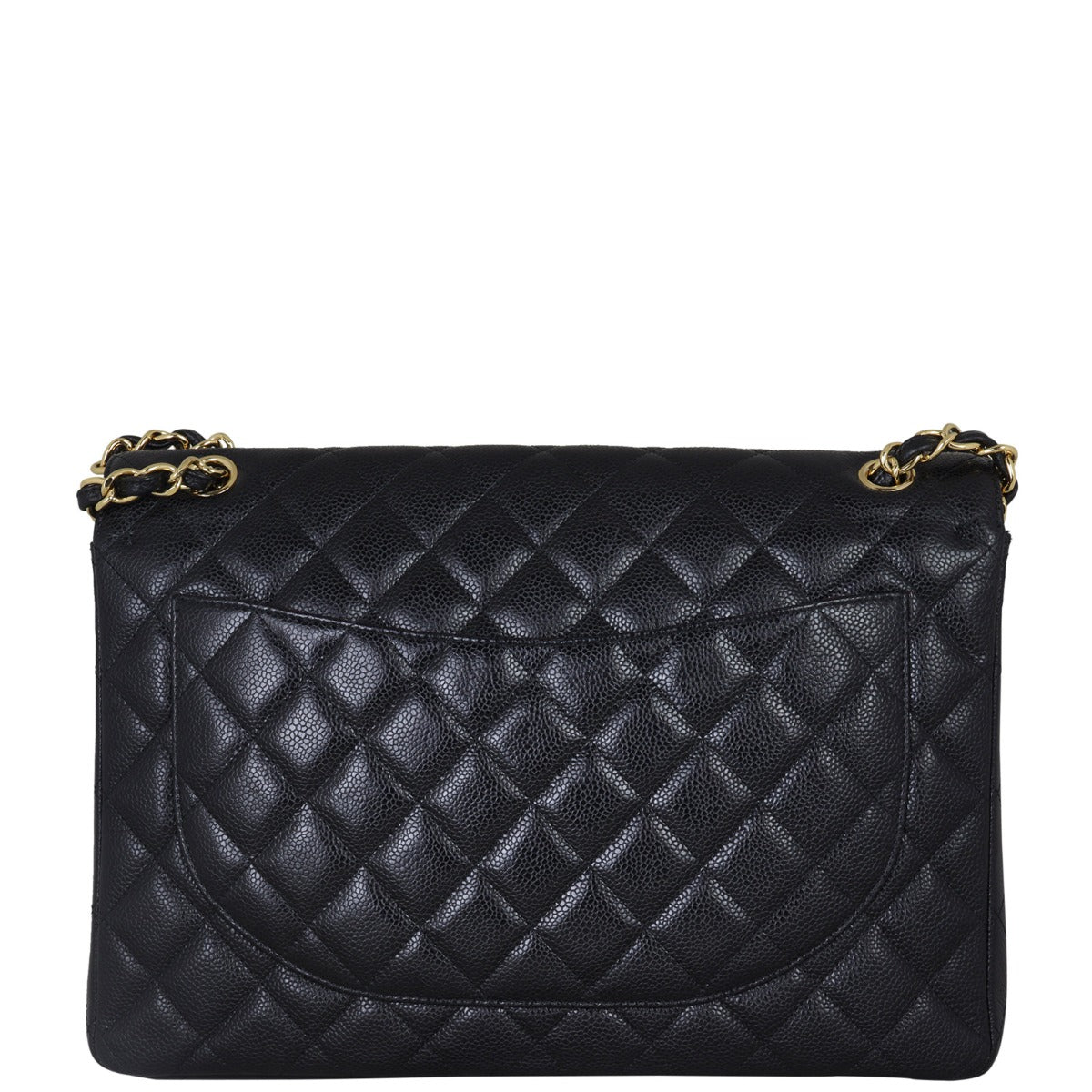Chanel Classic Double Maxi Hardware Handbag Black Gold