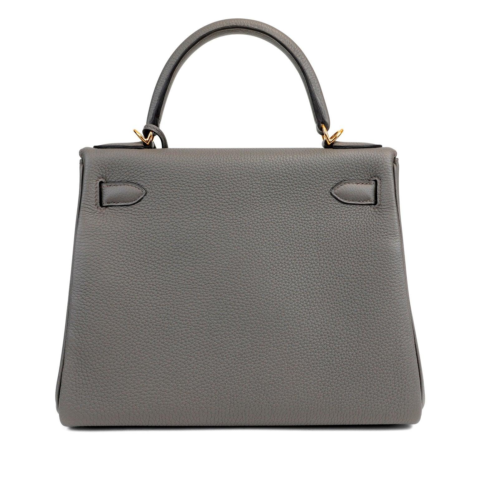 Hermes Luxury Cm Gris Etoupe Togo Kelly W Gold Travel Bag