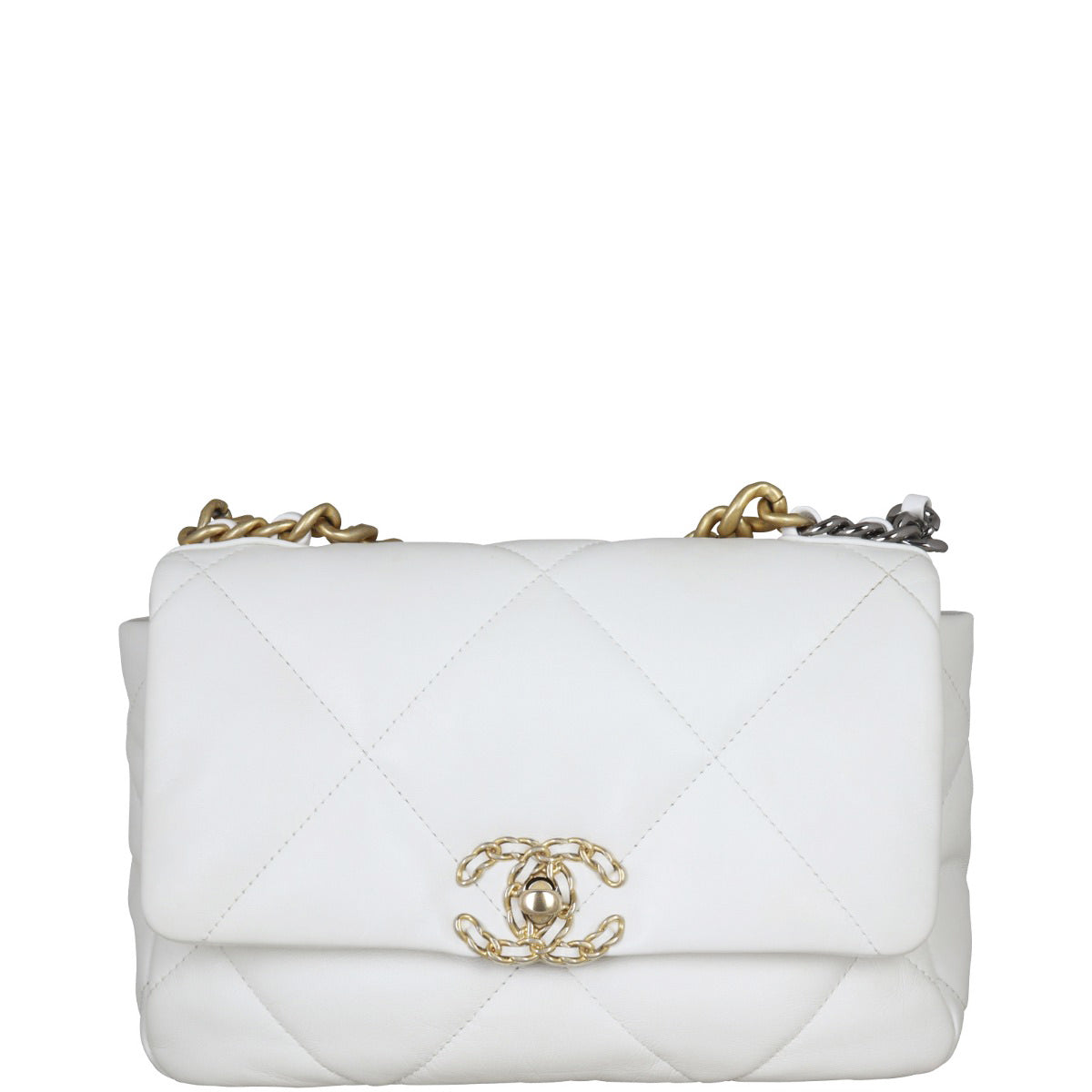 Chanel 19 Bag White Medium Handbag
