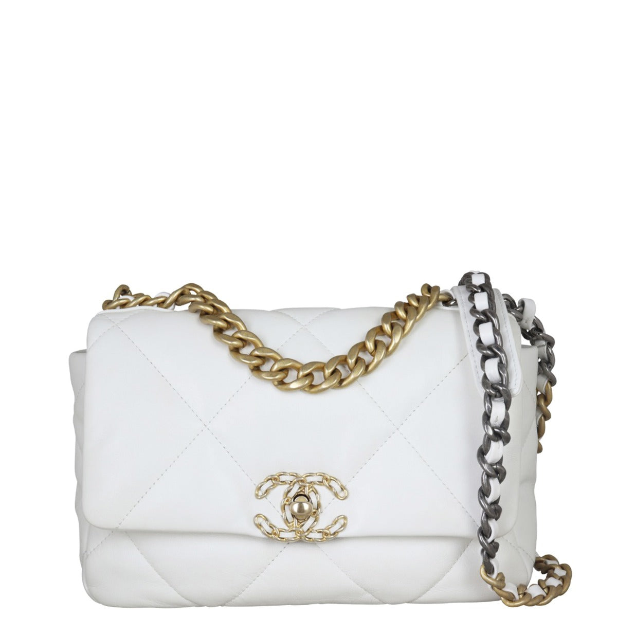 Chanel 19 Bag White Medium Handbag