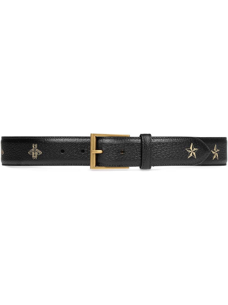 Gucci - Bees and stars belt - men - Leather/metal - 75, 80, 85, 90, 95, 100, 105, 110 - Black